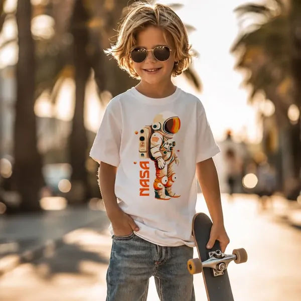 DTF-Druck Kindershirt NASA – T-Shirt bedrucken Nürnberg